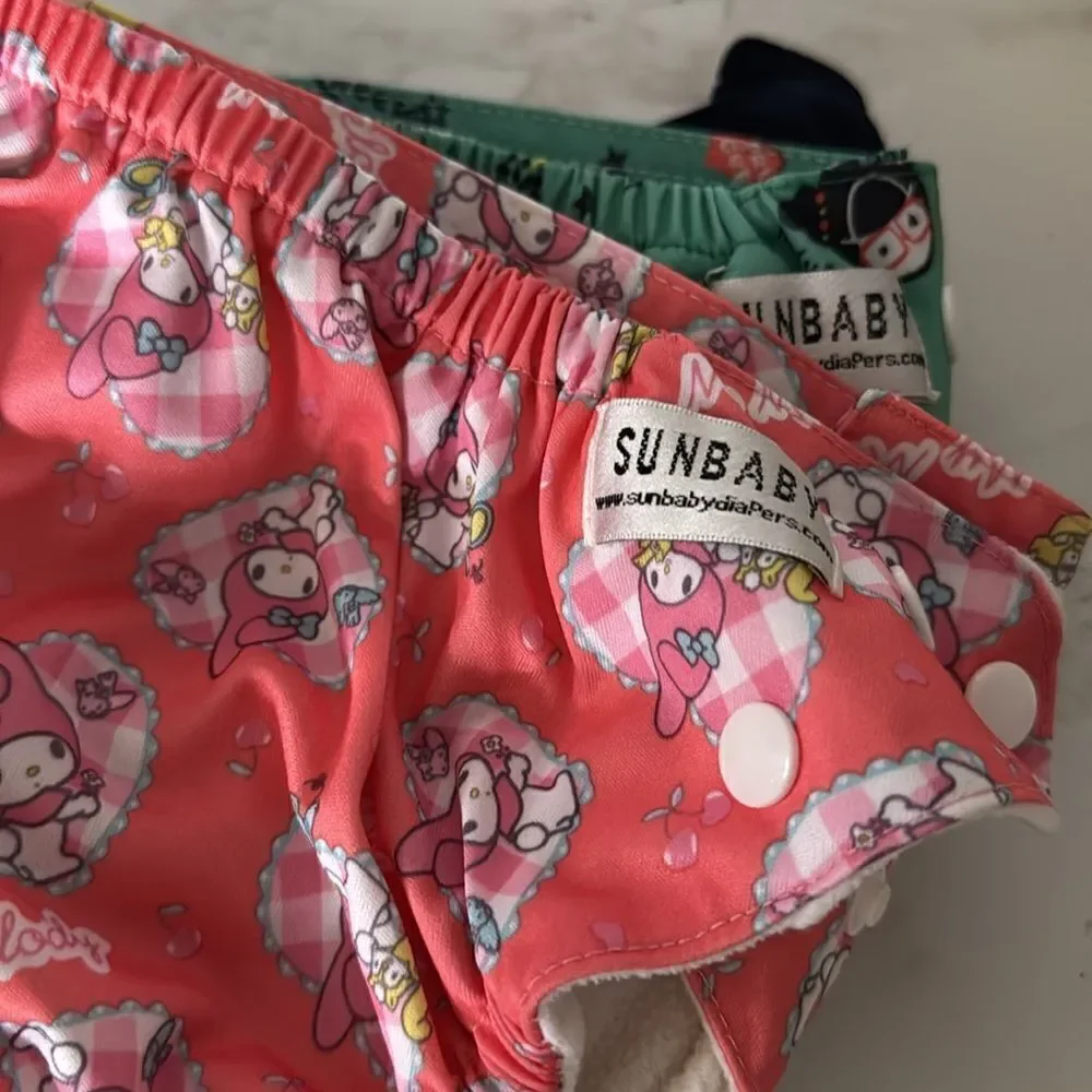 Bundle of 6 SUNBABY  Cloth Diapers EUC